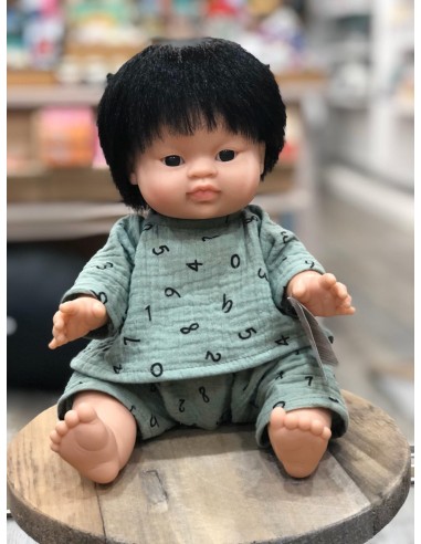Muñeco Jude Pijama Verde con Números