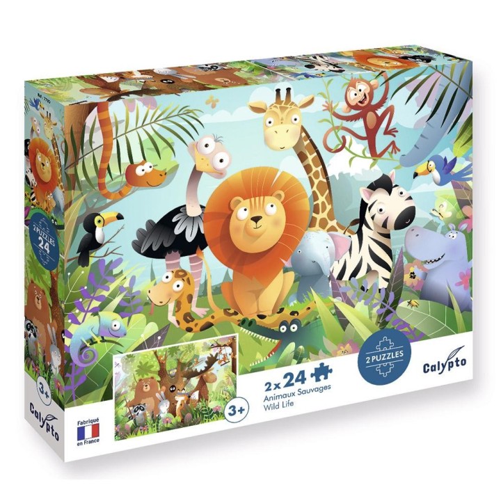 Puzle Reversible Animales Salvajes 24 Piezas