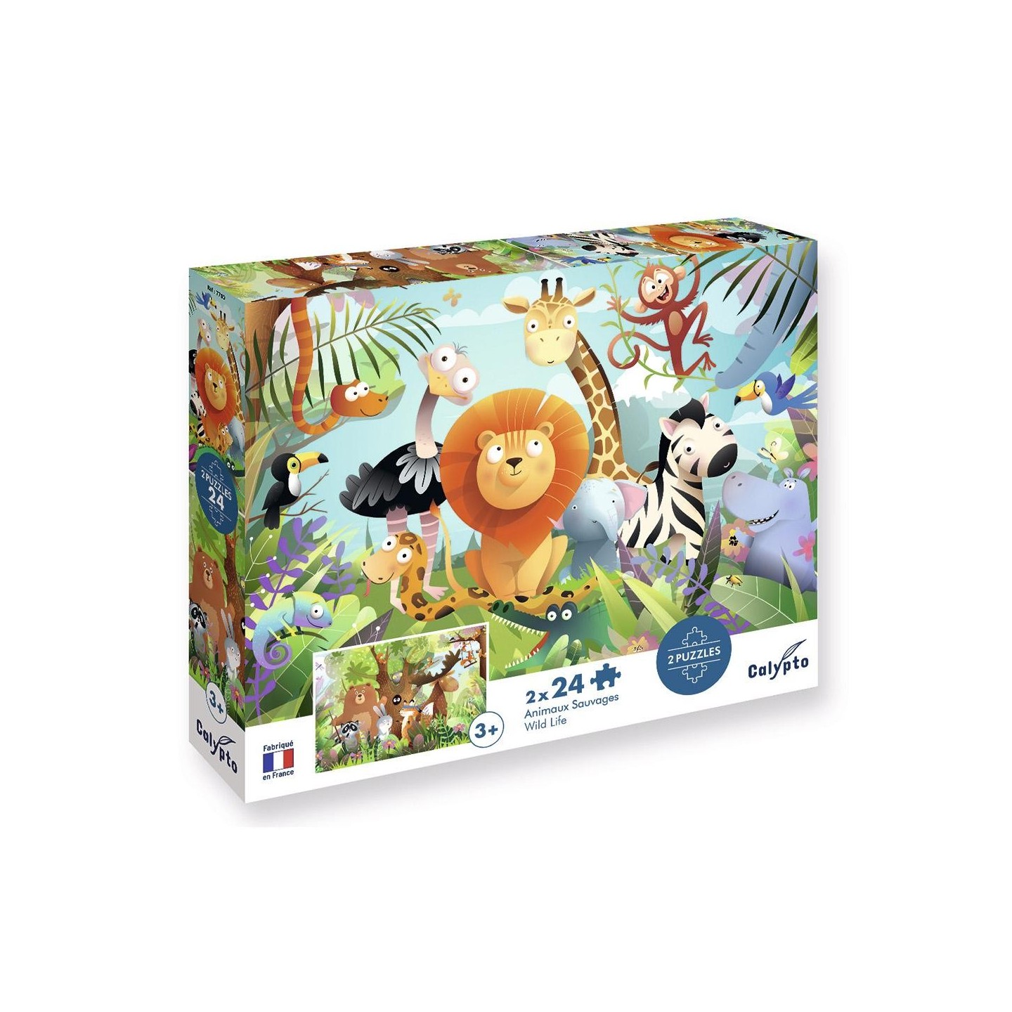 Puzle Reversible Animales Salvajes 24 Piezas