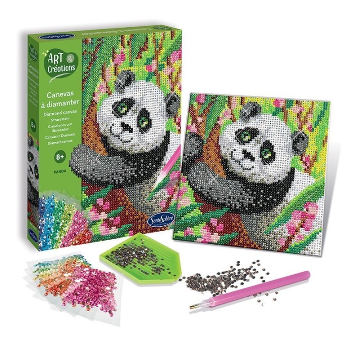 Crea con Diamantes - Lienzo de Panda