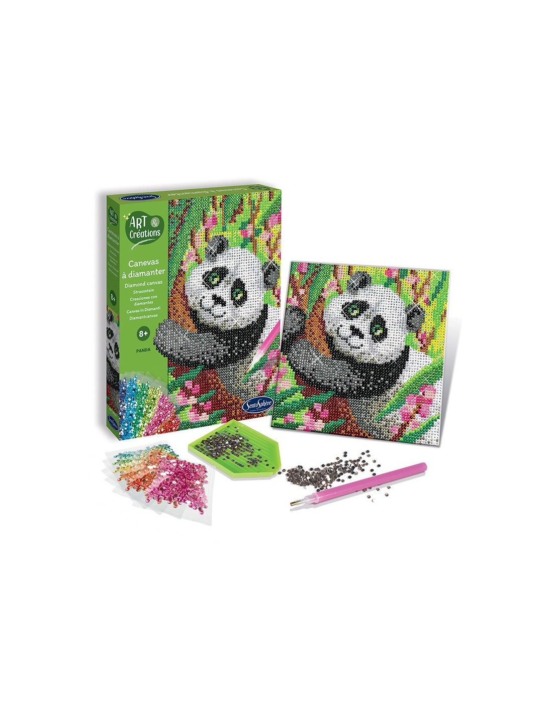 Crea con Diamantes - Lienzo de Panda