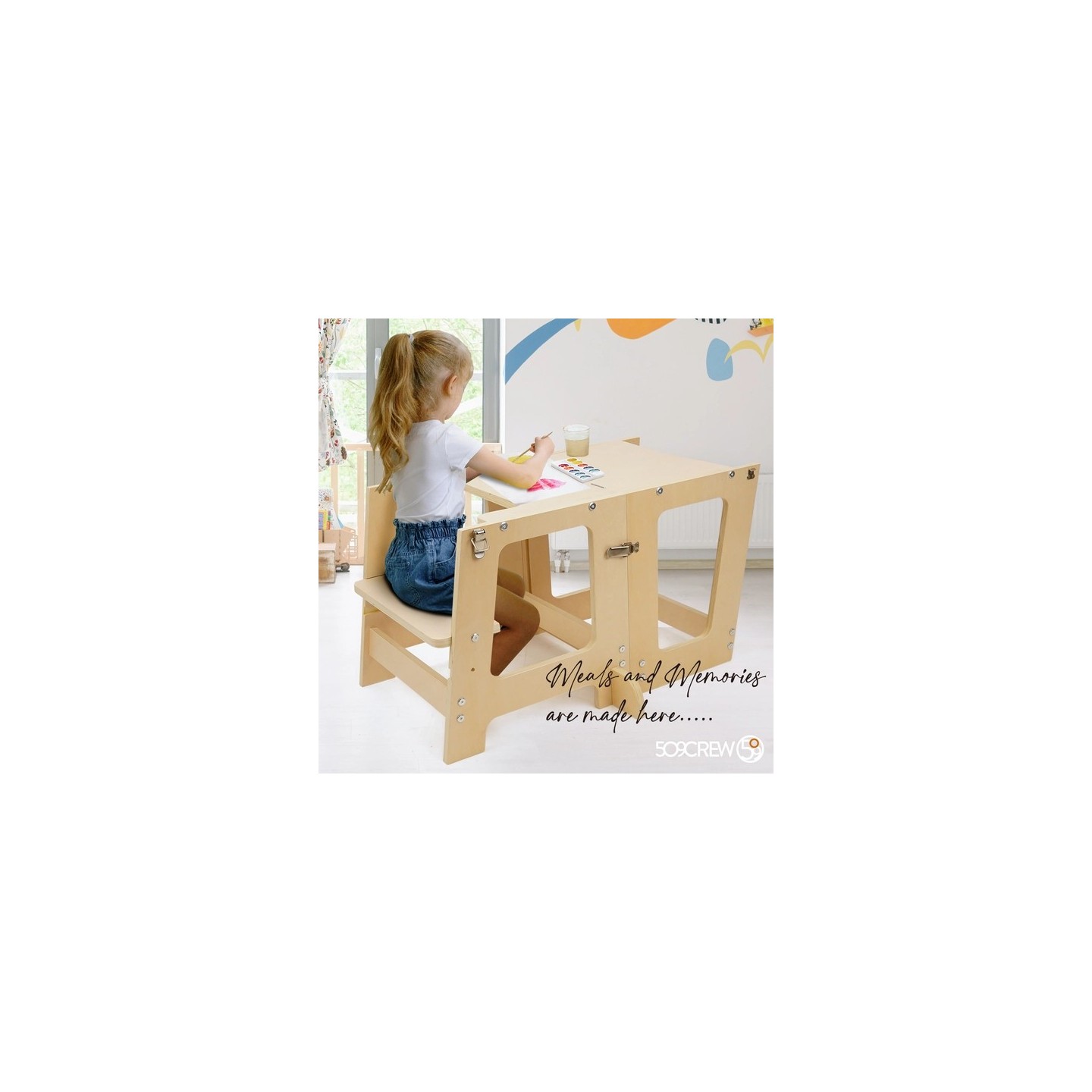 Prema 3 en 1 Torre de Aprendizaje y Mesa + Silla + Pizarra