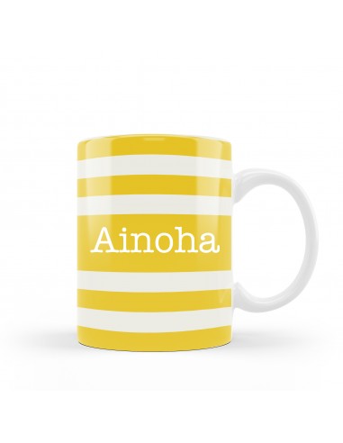 Taza Profe Rayas Amarillo