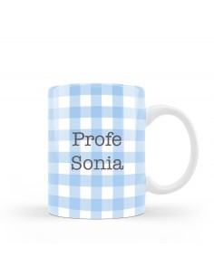 Taza Profe Vichy Azul