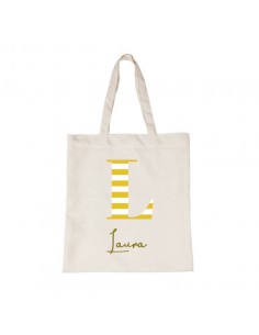 Tote Bag Profe Rayas Amarillo