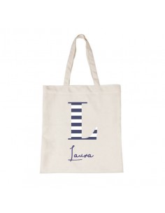 Tote Bag Profe Rayas Azul