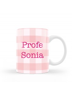 Taza Profe Vichy Rosa