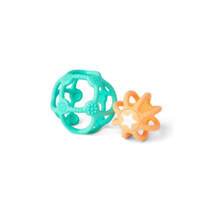 Set de 2 pelotas sensoriales de silicona Verde y Naranja
