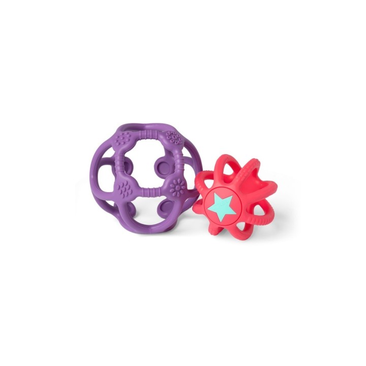 Set de 2 pelotas sensoriales de silicona Lila y Rosa