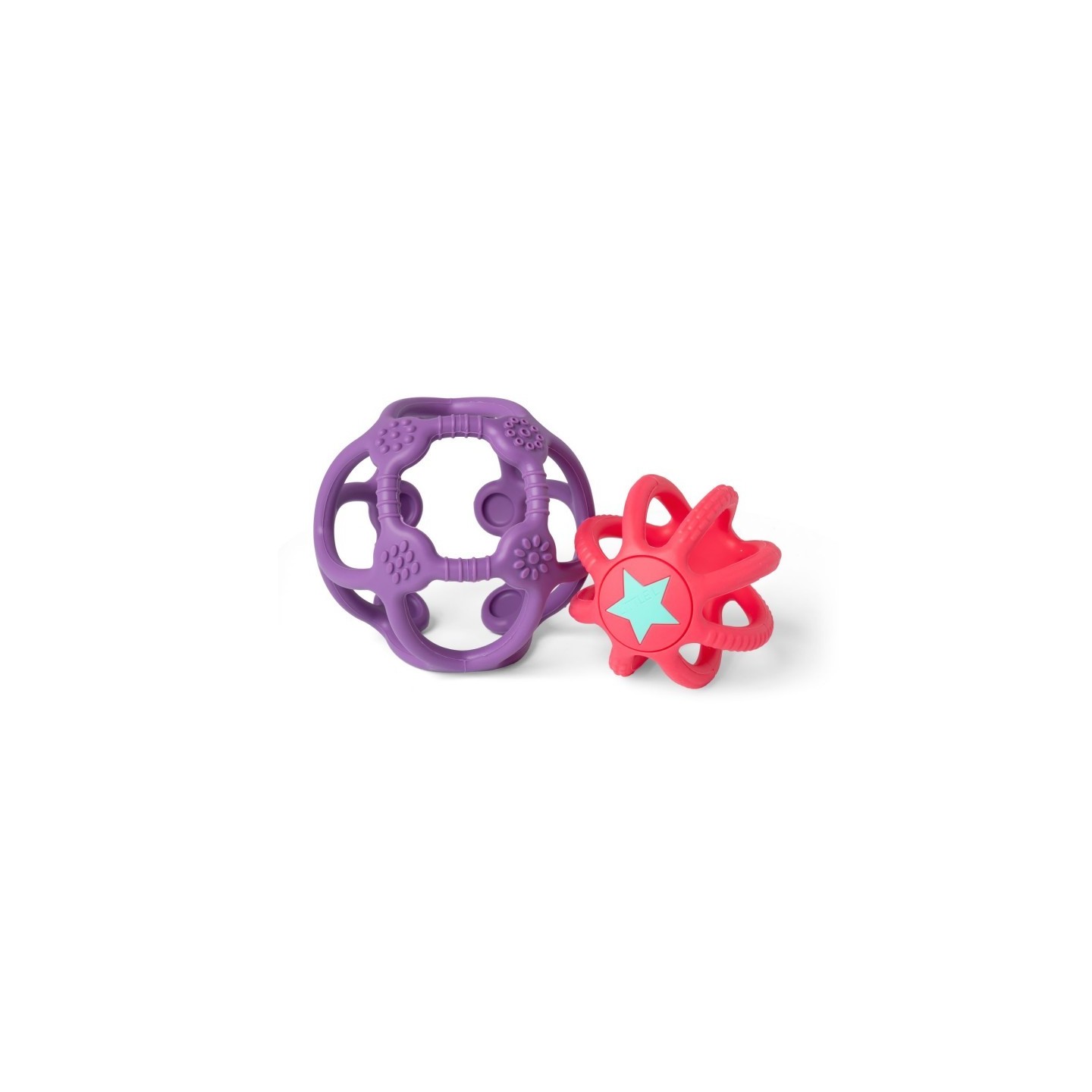 Set de 2 pelotas sensoriales de silicona Lila y Rosa