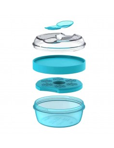 Capsula Snack doble con enfriador y cubiertos Gris 2