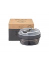 Capsula Snack doble con enfriador y cubiertos Gris