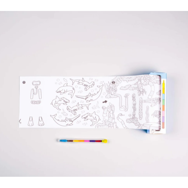Set Bolsillo Colorear + 8 Pinturas Ocean