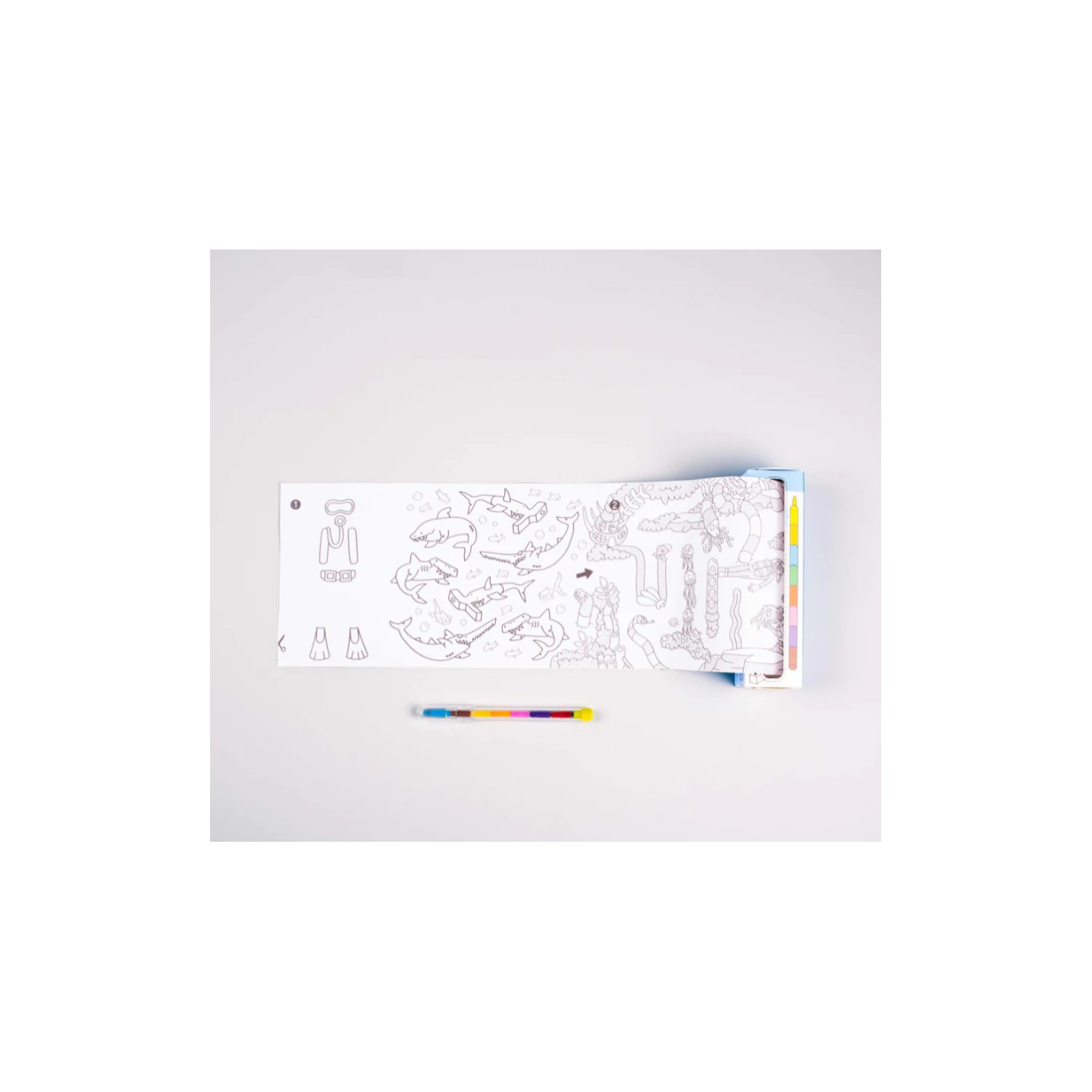 Set Bolsillo Colorear + 8 Pinturas Ocean