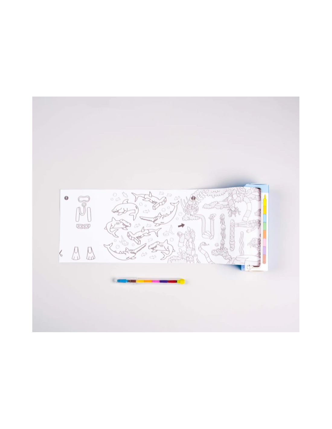 Set Bolsillo Colorear + 8 Pinturas Ocean