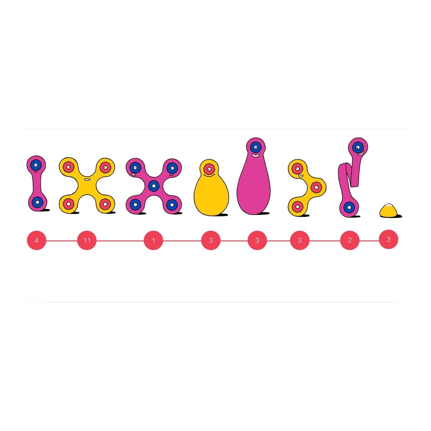 Clixo Crew Pack - Rosa/Amarillo 30 Piezas