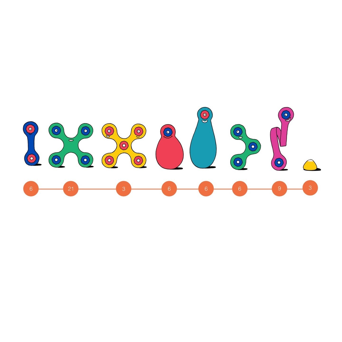 Clixo Super Rainbow Pack 60 Piezas