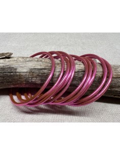 Pulsera Pan de Oro Fina Fucsia