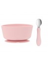 Bol Silicona + Cuchara Acero Light Pink