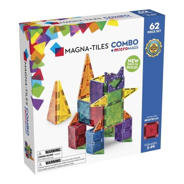 Magna Tiles COMBO + microMAGS Set 62 Piezas