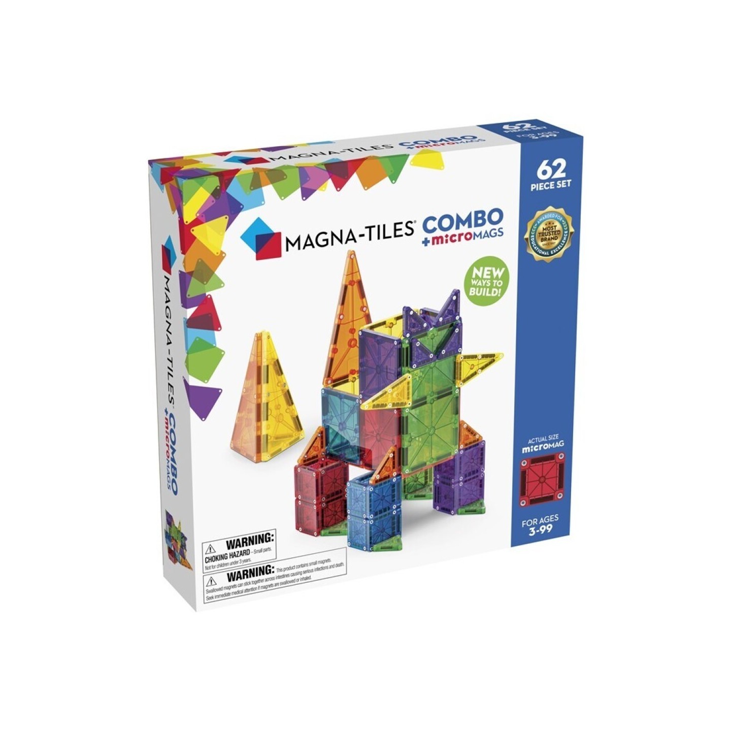 Magna Tiles COMBO + microMAGS Set 62 Piezas