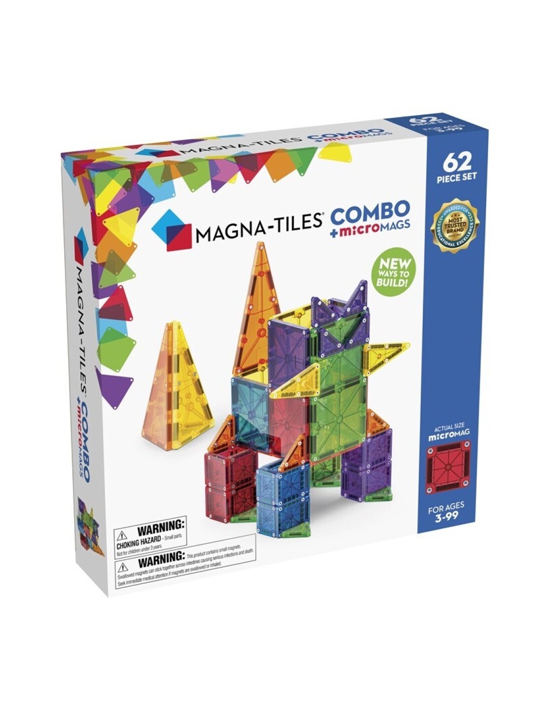 Magna Tiles COMBO + microMAGS Set 62 Piezas