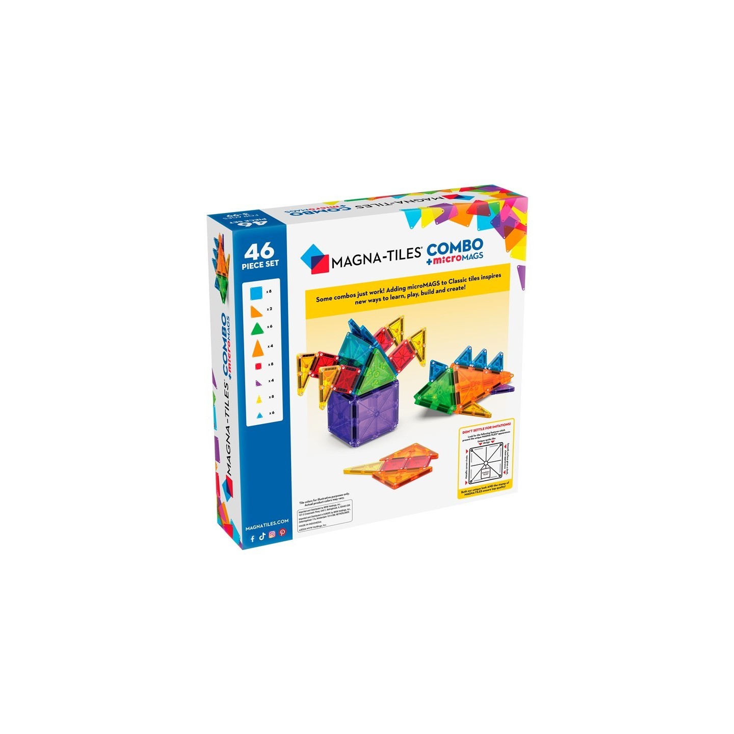 Magna Tiles COMBO + microMAGS Set 46 Piezas