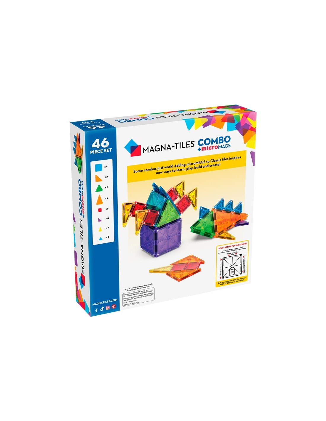 Magna Tiles COMBO + microMAGS Set 46 Piezas