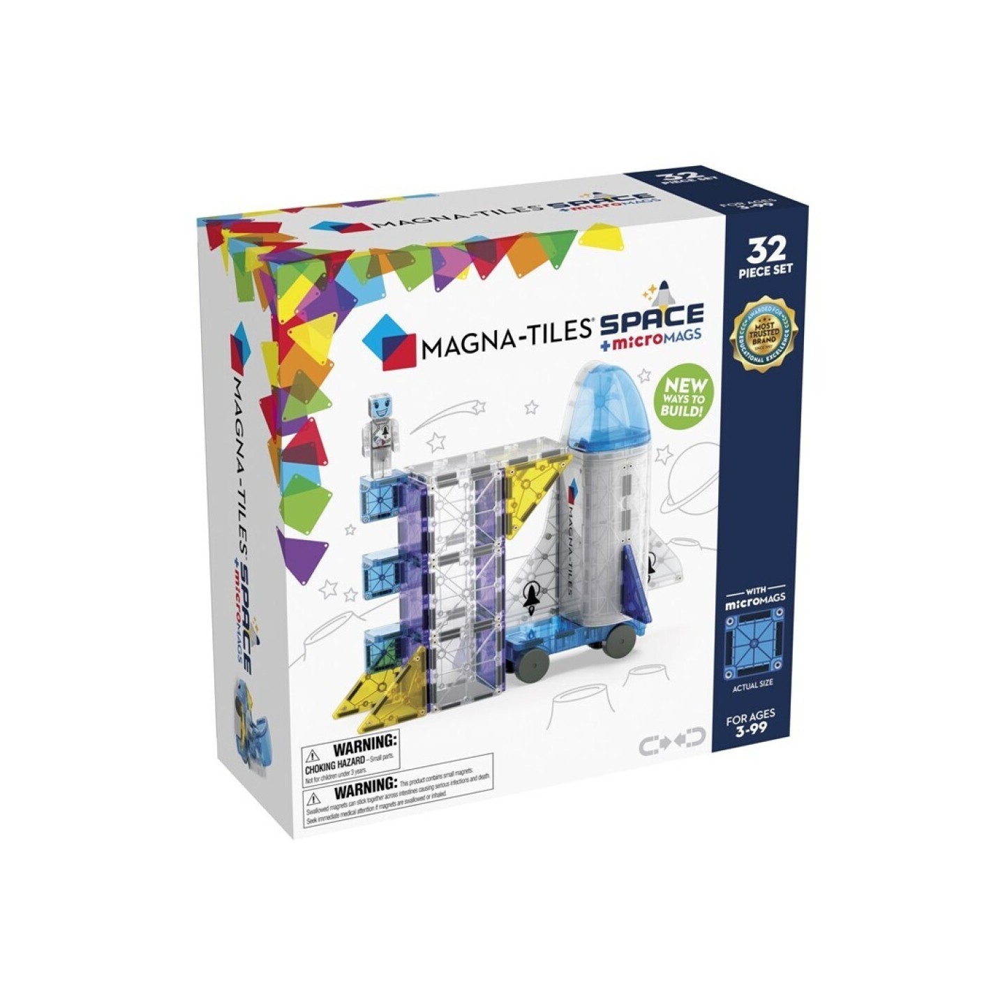 Magna Tiles + MicroMAGS Espacio Set 32 Piezas