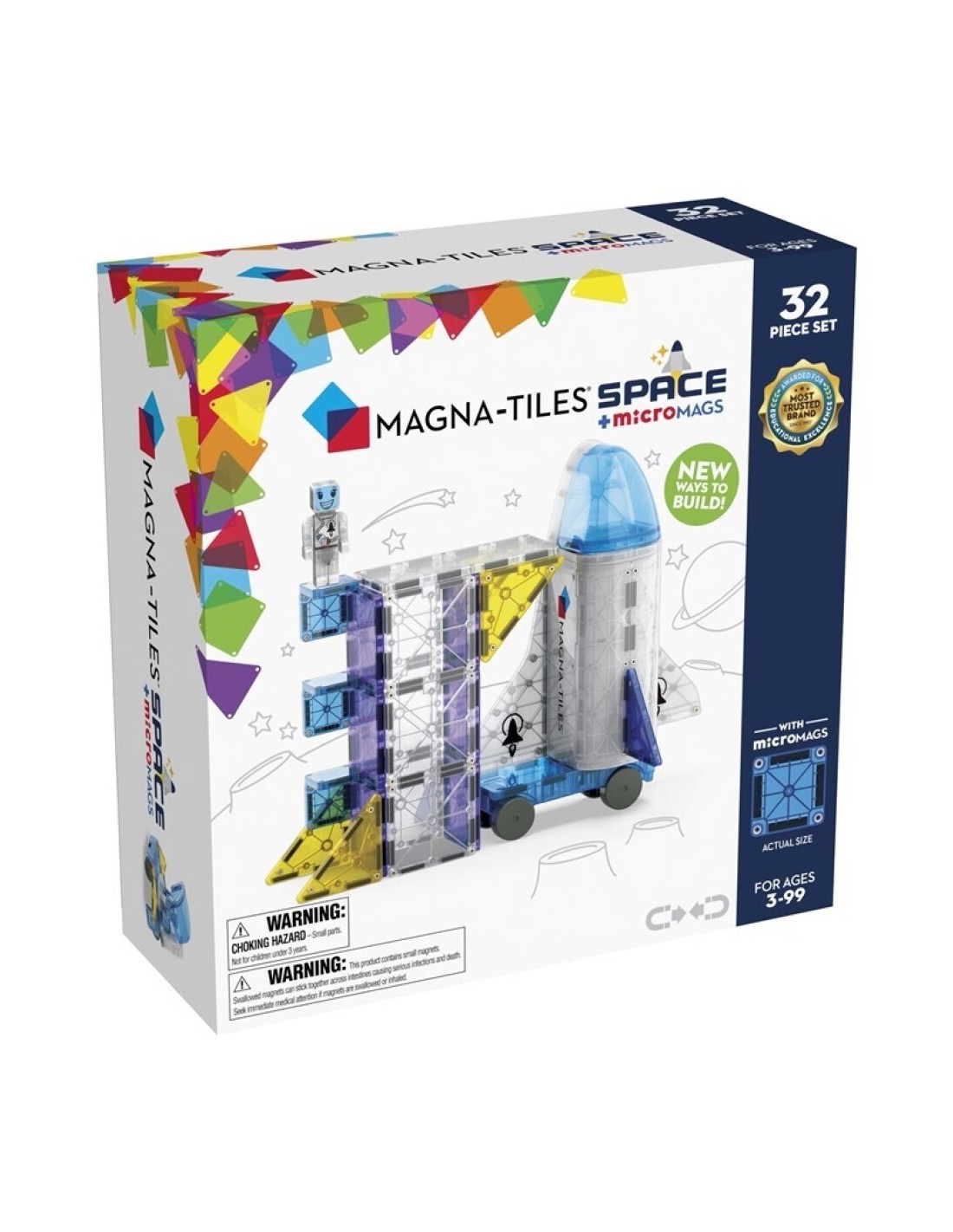 Magna Tiles + MicroMAGS Espacio Set 32 Piezas