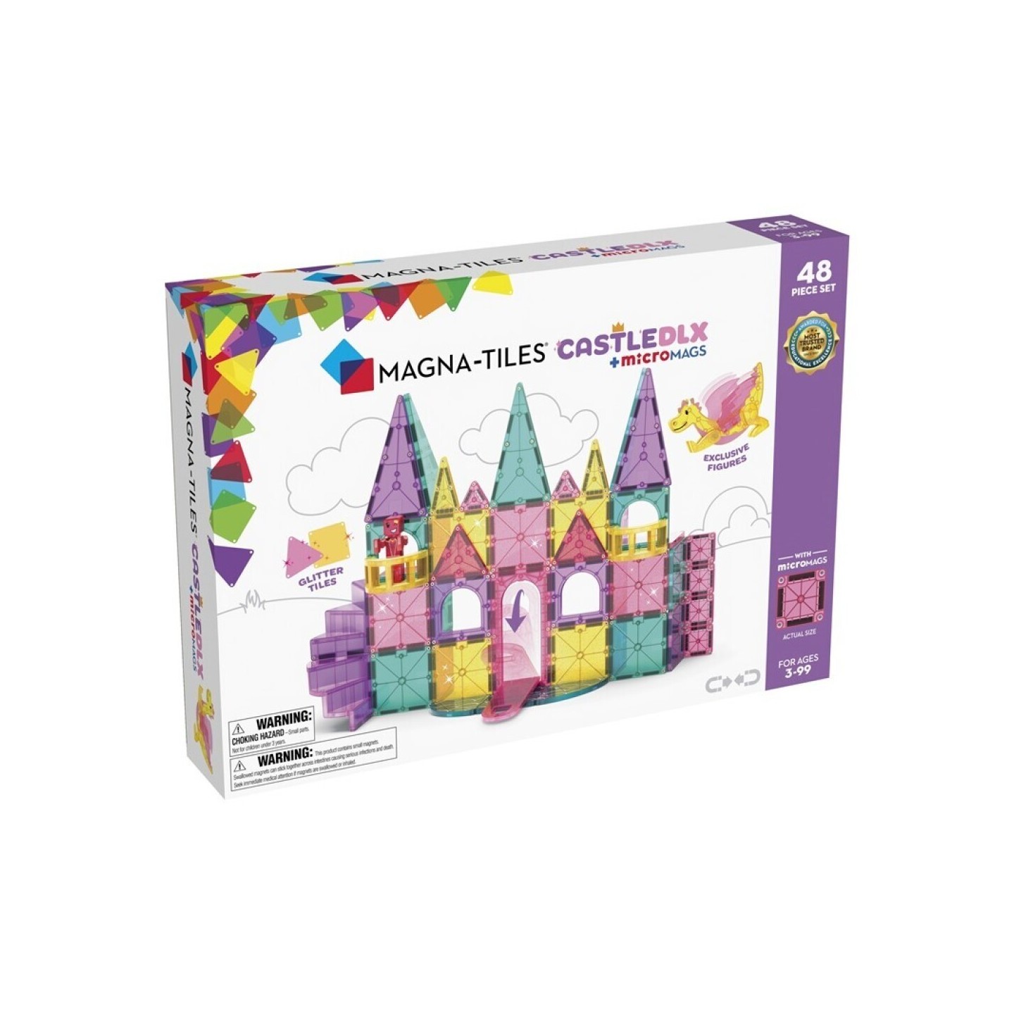 Magna Tiles + MicroMAGS Castillo Set 48 Piezas