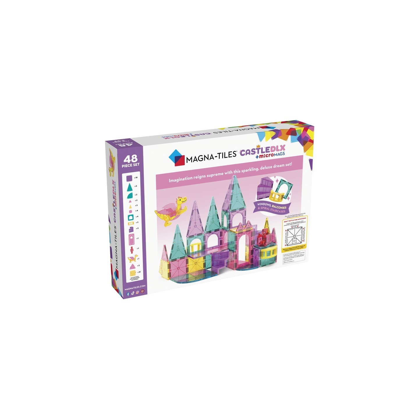 Magna Tiles + MicroMAGS Castillo Set 48 Piezas