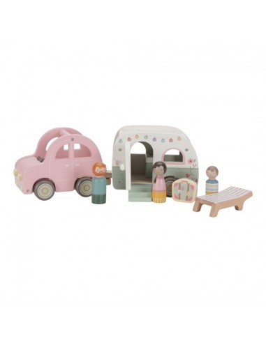 Set Coche y Caravana de Madera