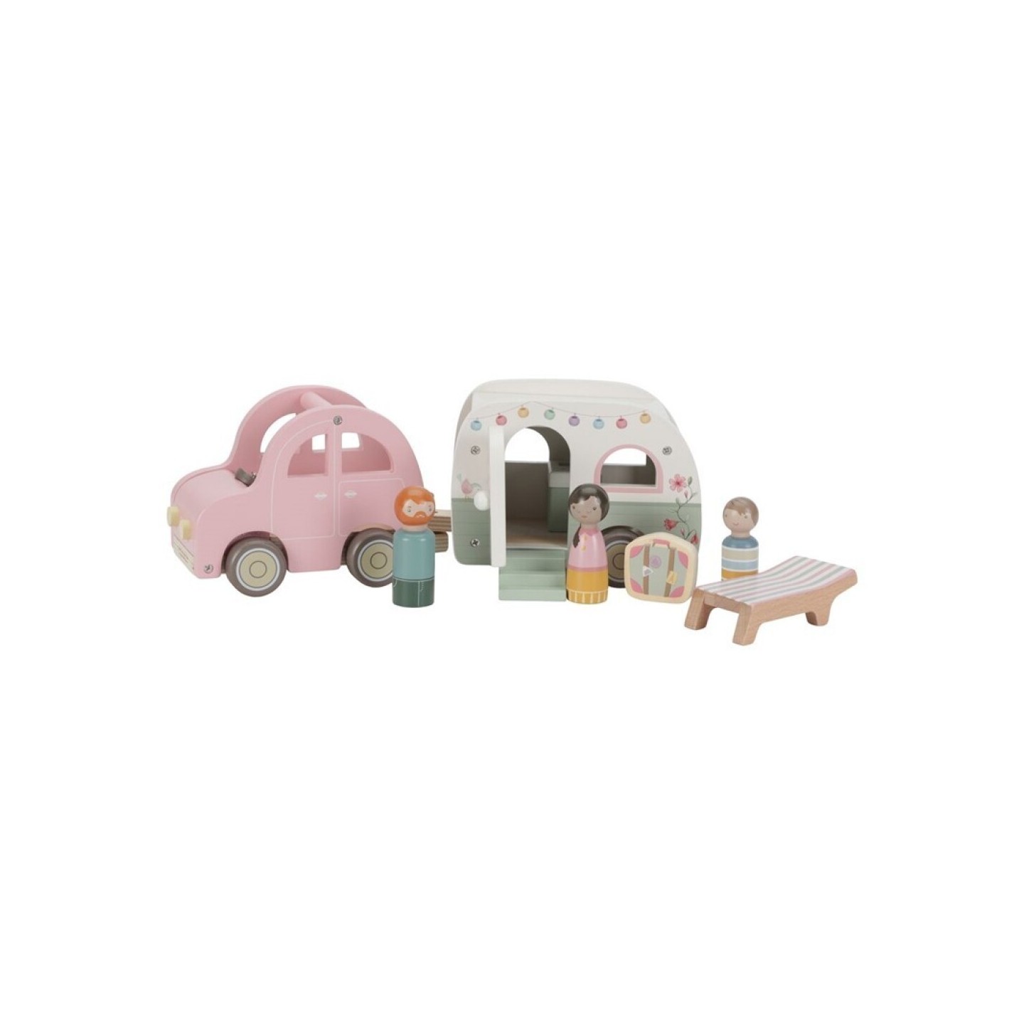 Set Coche y Caravana de Madera
