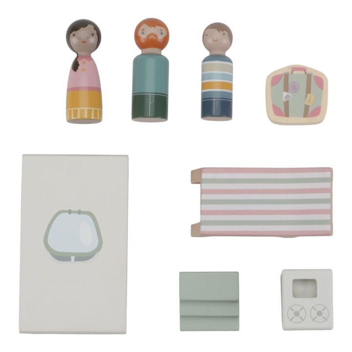 Set Coche y Caravana de Madera