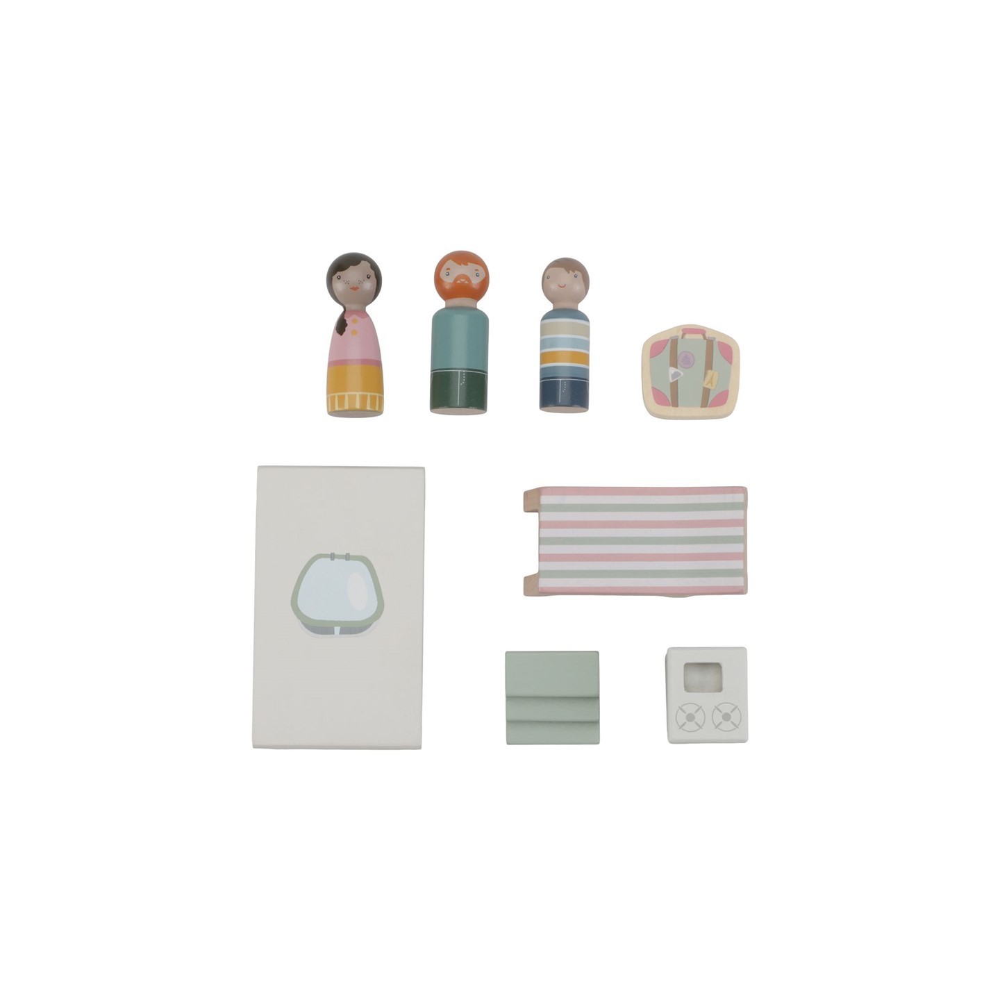 Set Coche y Caravana de Madera