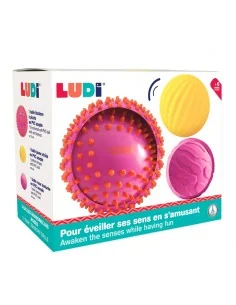 Pelotas Sensoriales con Texturas Rosa/Amarillo