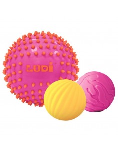 Pelotas Sensoriales con Texturas Rosa/Amarillo 2