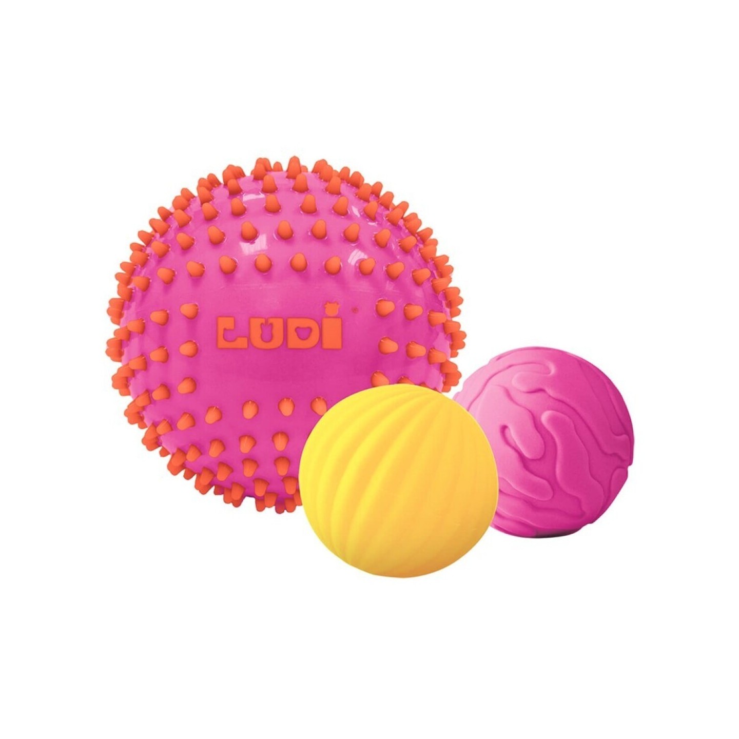 Pelotas Sensoriales con Texturas Rosa/Amarillo