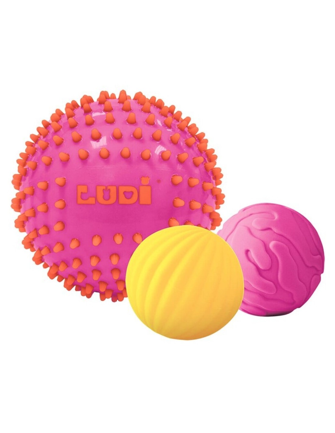 Pelotas Sensoriales con Texturas Rosa/Amarillo
