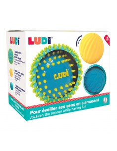 Pelotas Sensoriales con Texturas Azul/Amarillo