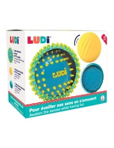 Pelotas Sensoriales con Texturas Azul/Amarillo