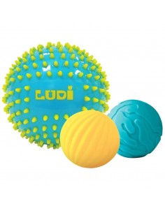 Pelotas Sensoriales con Texturas Azul/Amarillo 2