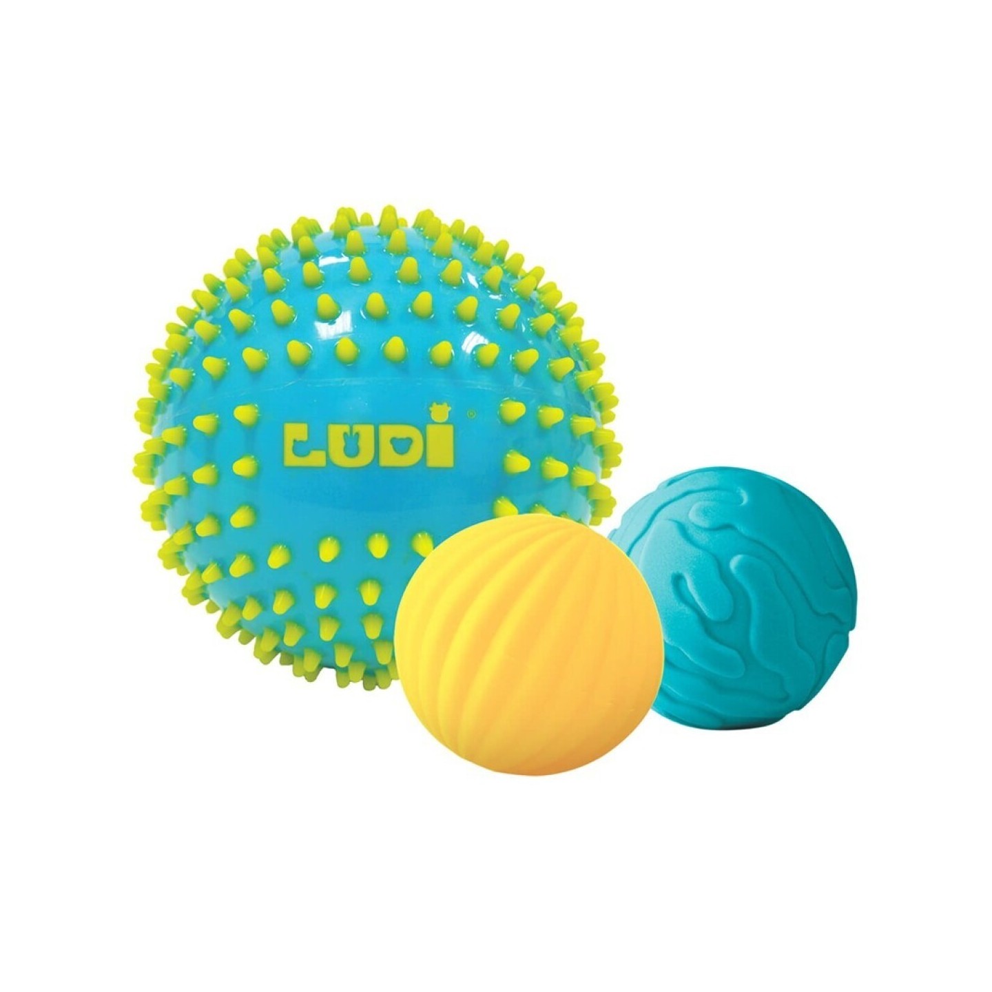 Pelotas Sensoriales con Texturas Azul/Amarillo