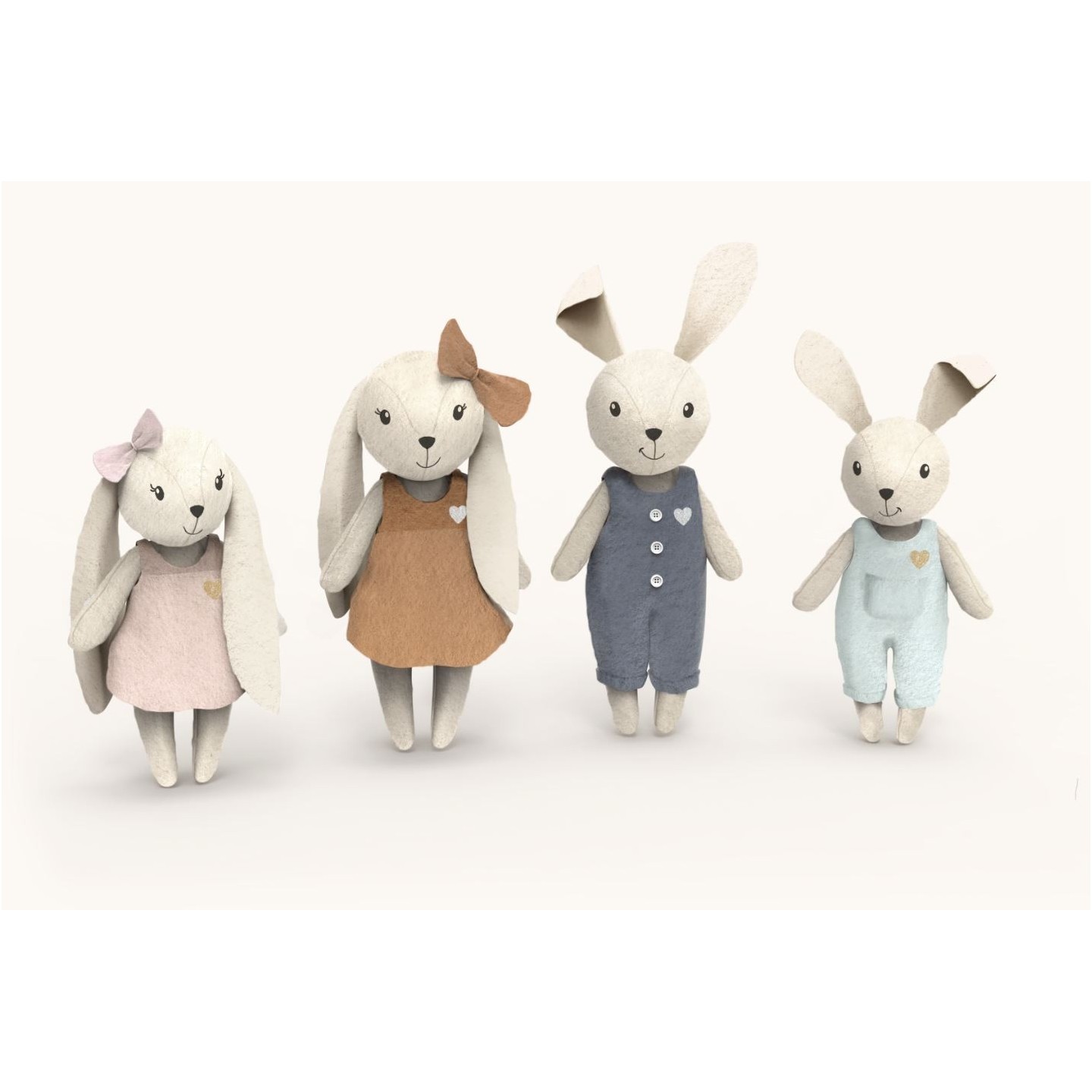 Famila Conejitos (4 Personajes)