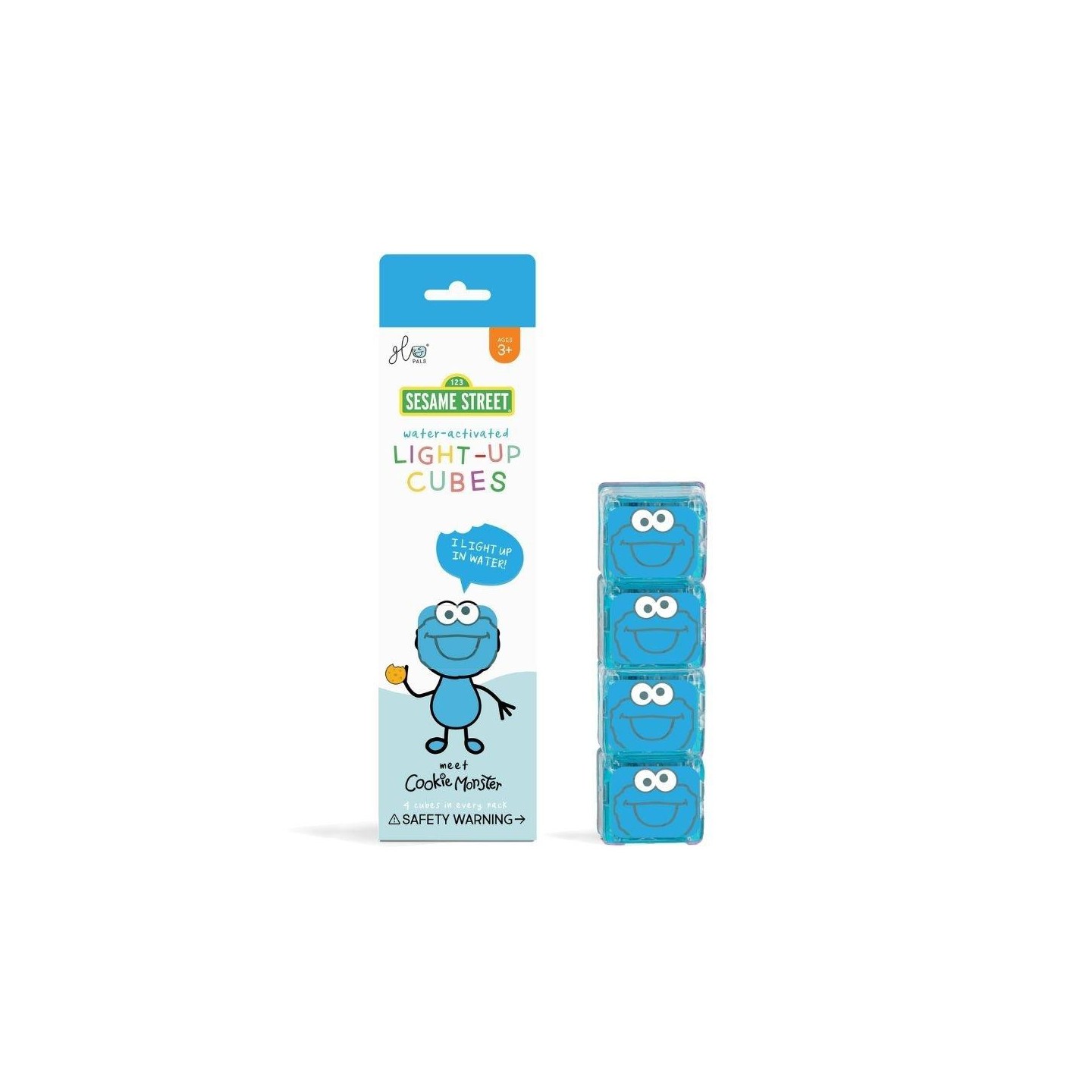 Set 4 cubos con luz Glo Pals Barrio Sesamo - El monstruo de las galletas