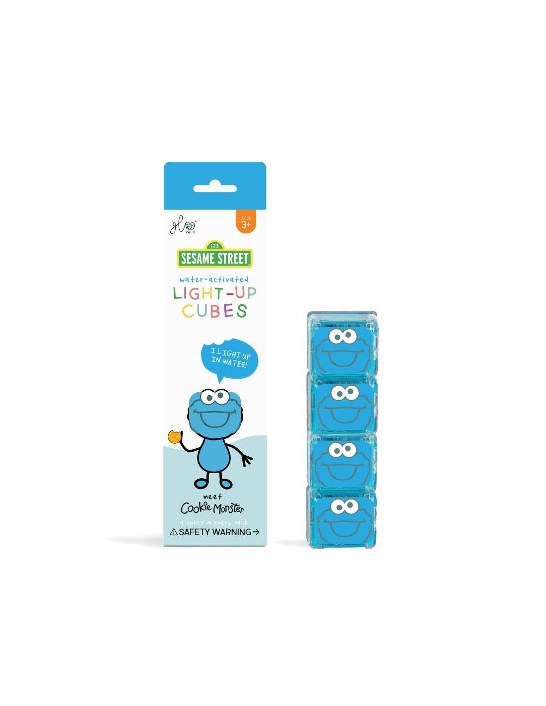 Set 4 cubos con luz Glo Pals Barrio Sesamo - El monstruo de las galletas
