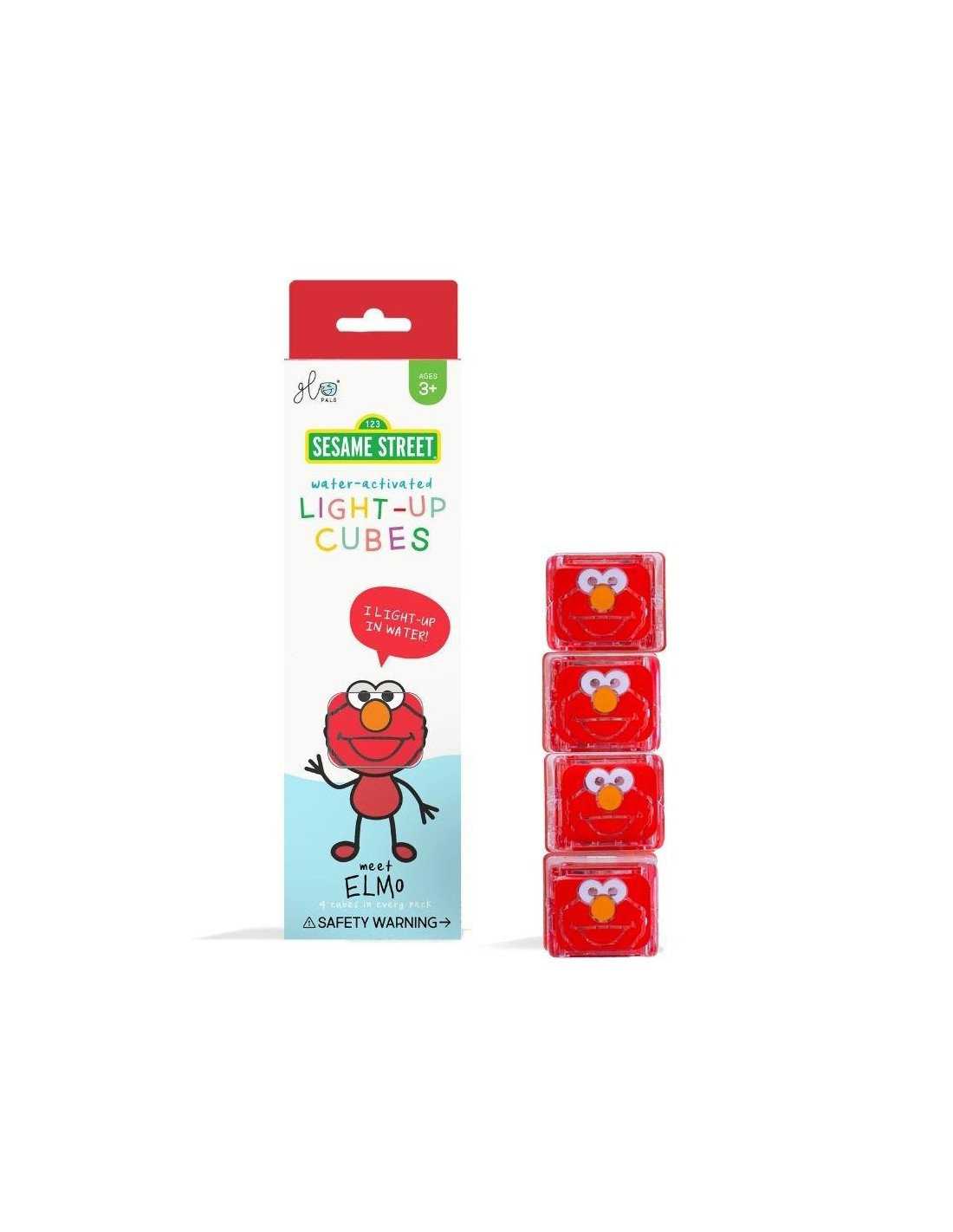 Set 4 cubos con luz Glo Pals Barrio Sesamo - Elmo