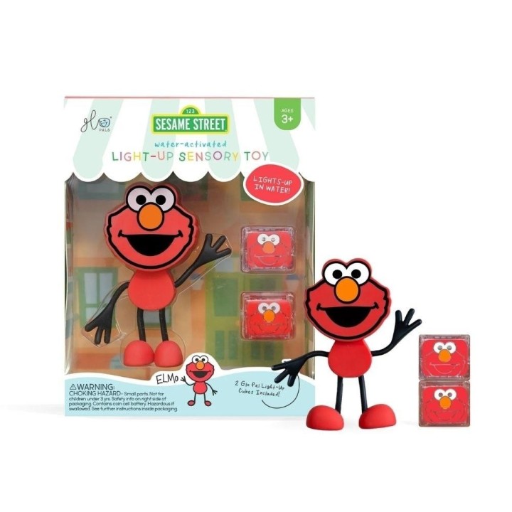 Set Personaje y 2 cubos con luz Glo Pals Barrio Sesamo - Elmo