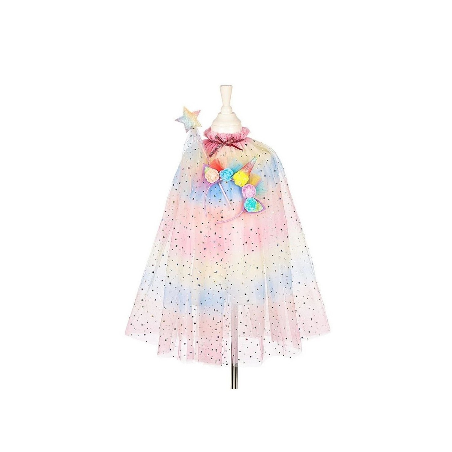 Capa Unicornio con Tiara y Varita